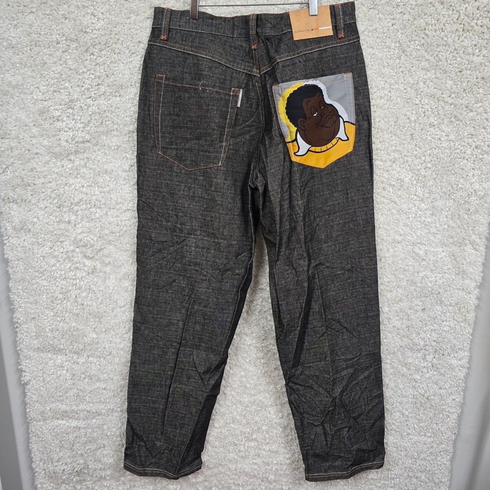 Vintage Platinum FUBU Fat Albert Jeans Mens 36x33 Baggy Streetwear Y2K New